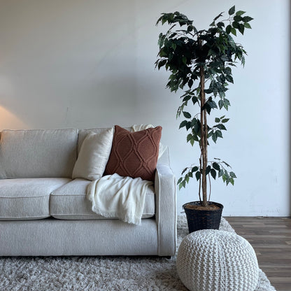 Lindsay Sofa in Dove Cream Colored Fabric