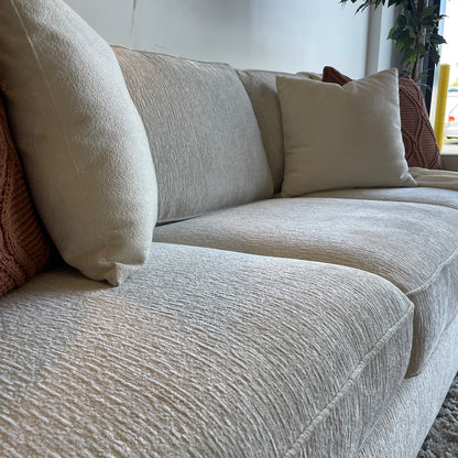 Lindsay Sofa in Dove Cream Colored Fabric