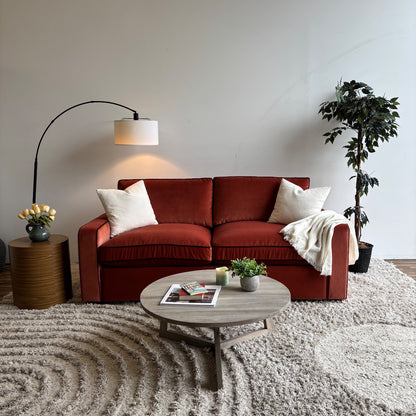 Interior Define James Sleeper Sofa in Velvet Berry Red