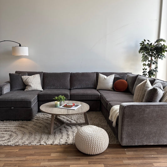Interior Define James 4pc L Sectional Couch in Dark Gray