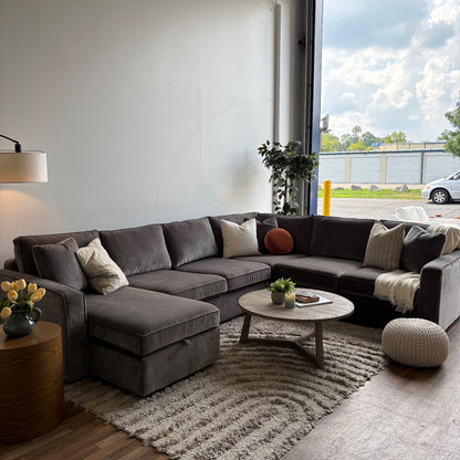 Interior Define James 4pc L Sectional Couch in Dark Gray