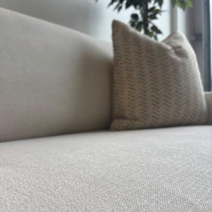 Interior Define Ella Slipcover Loveseat in Limestone Performance Anti-Microbial Chenille