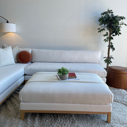 Interior Define Jasper 2-piece Sectional in White w/ Ottoman