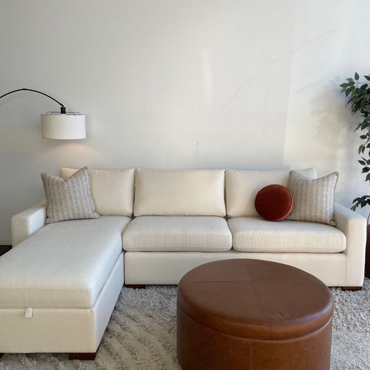 Interior Define Sloan 2 pc Sectional in Cream Chenile