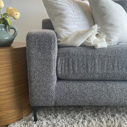 Interior Define Sloan Sectional in Dark Gray Teddy Fabric