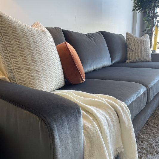 Interior Define Sloan sectional 2 pc couch in Gray velvet