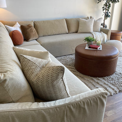 Interior Define Dixon Slipcover 3 pc sectional couch in beige