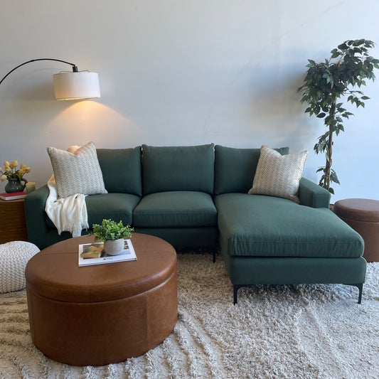 Interior Define Sloan 2 pc sectional in Dark Green