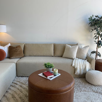 Interior Define Dixon Slipcover 3 pc sectional couch in beige