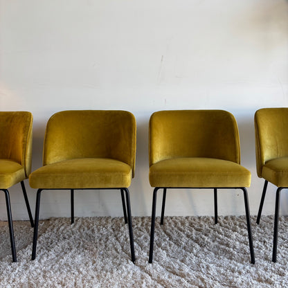 Interior Define Graham Chair in Velvet Yellow