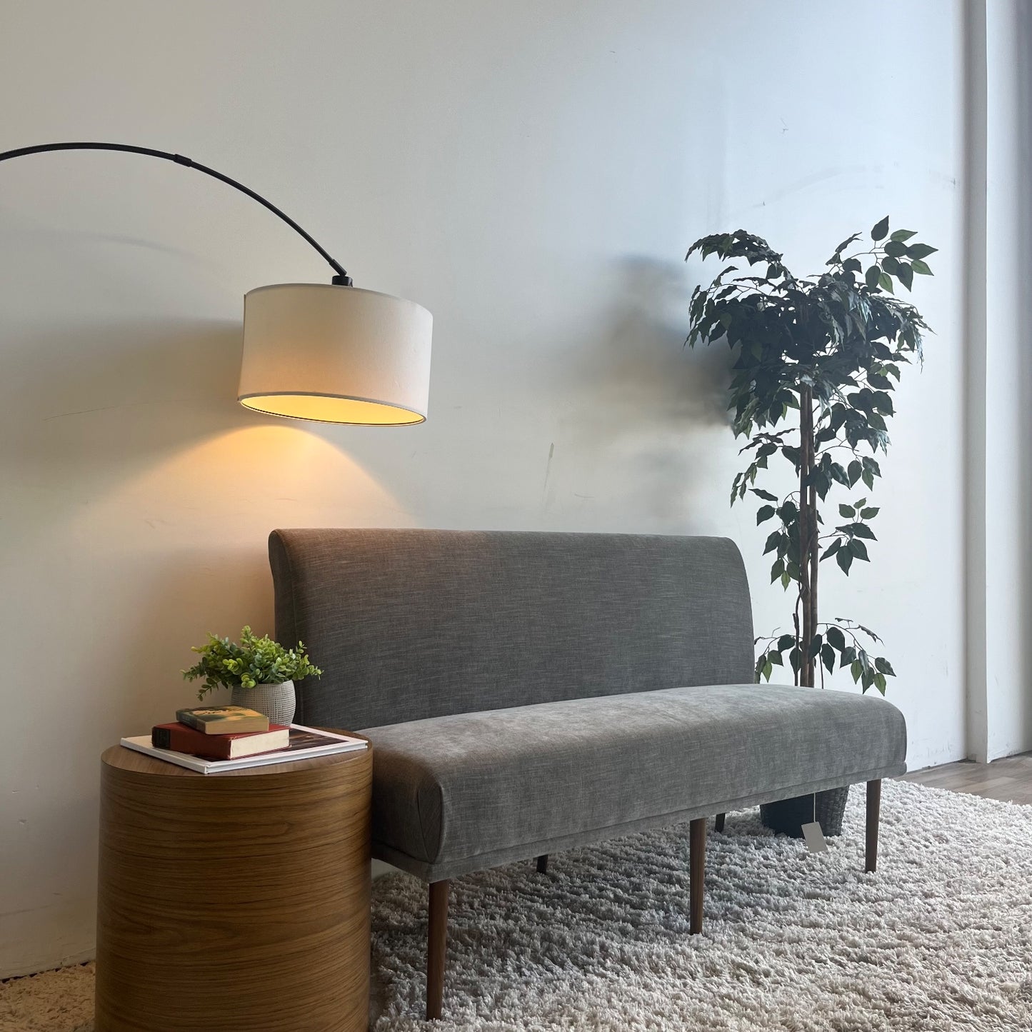 Interior Define Dorian Armless Bench in Gray