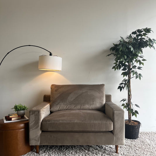 Interior Define Sloan oversized accent chair in Taupe Velvet