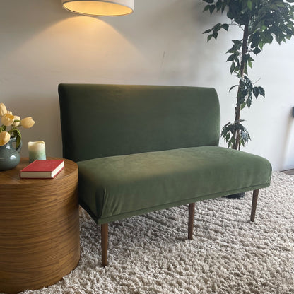Interior Define Dorian Armless Bench in Sage Performance Velvet Green