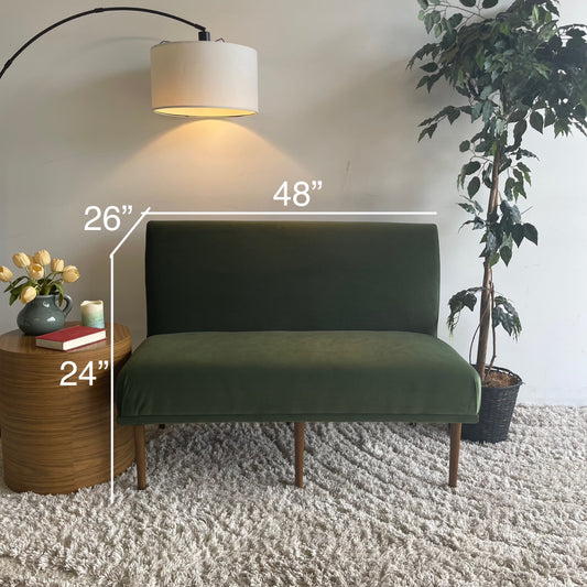 Interior Define Dorian Armless Bench in Sage Performance Velvet Green