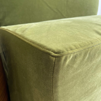 Interior Define Dorian Armless Slipcover Bench in Sage Performance Velvet
