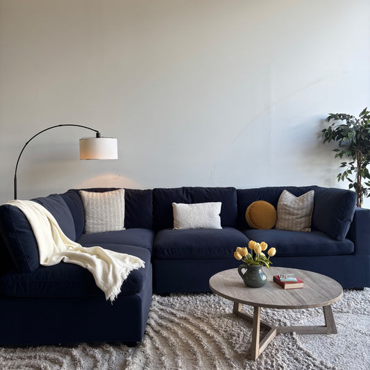 Albany Park Kova Modular 4 Pc sectional in Velvet Navy Blue
