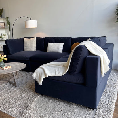 Albany Park Kova Modular 4 Pc sectional in Velvet Navy Blue