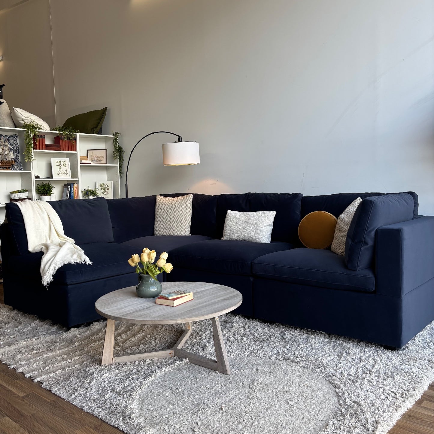 Albany Park Kova Modular 4 Pc sectional in Velvet Navy Blue