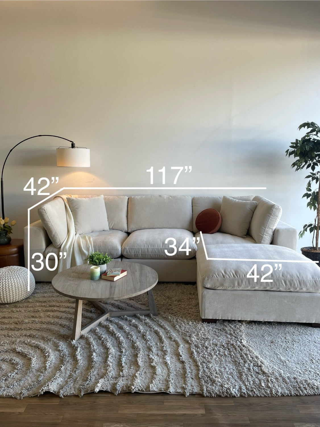 Lakeview Modular Sectional in Vanilla Cream