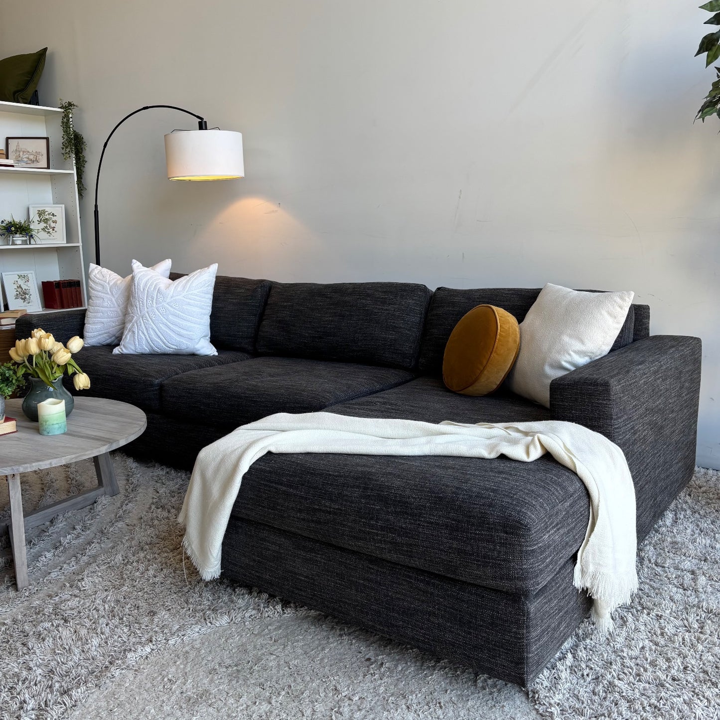 West Elm Urban 2pc L Sectional in Gray