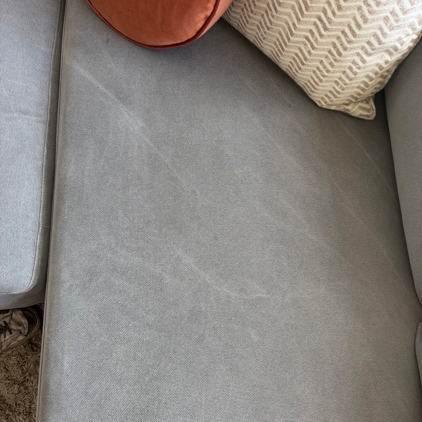 West Elm Haven 2pc Right Facing Bumper Chaise Sectional in Blue Gray