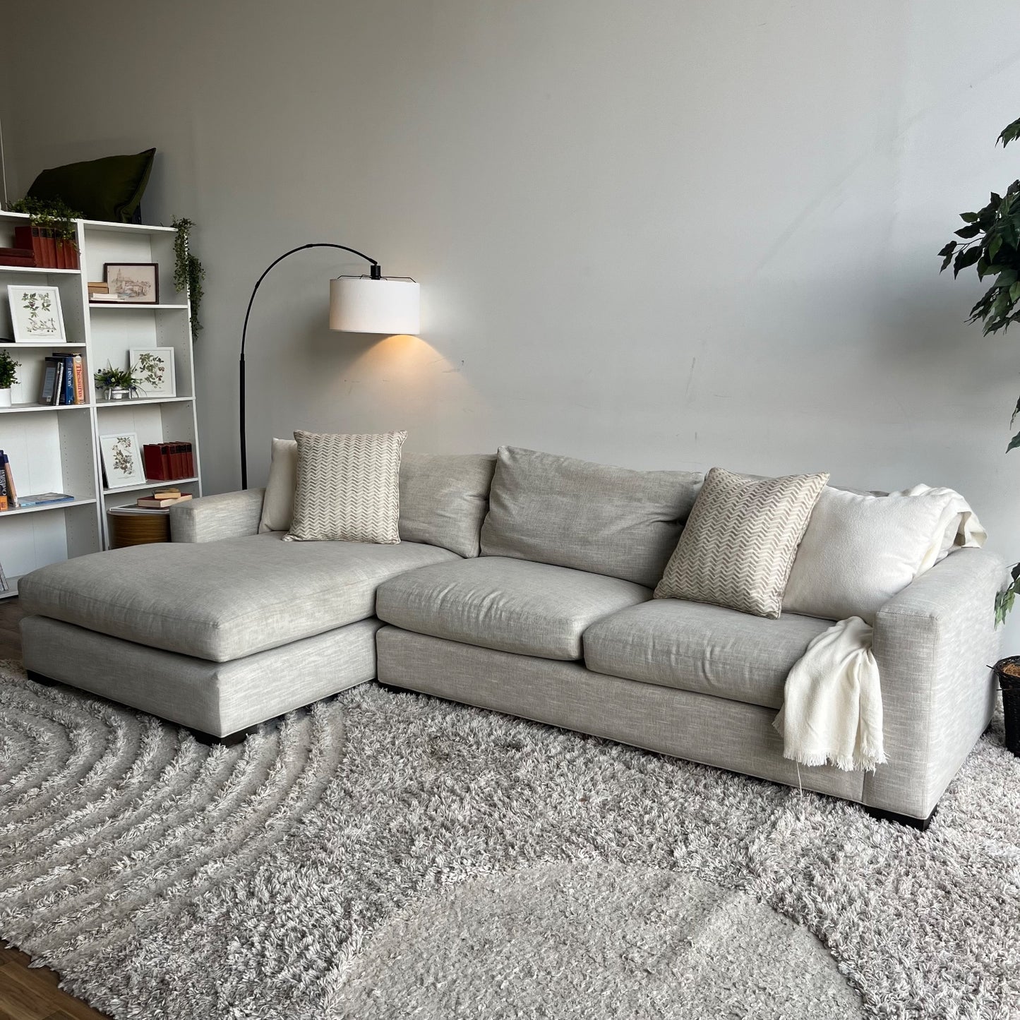 Room & Board Metro Left Facing Chaise Sectional in Light Gray