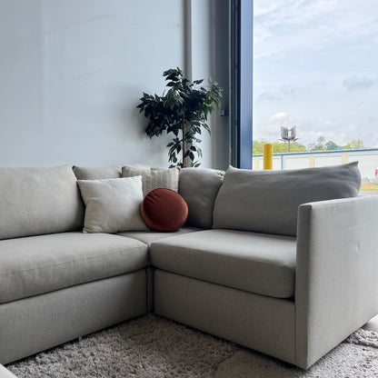 Bassett Beckham 6 Piece Modular Sectional in Cream Basketweave