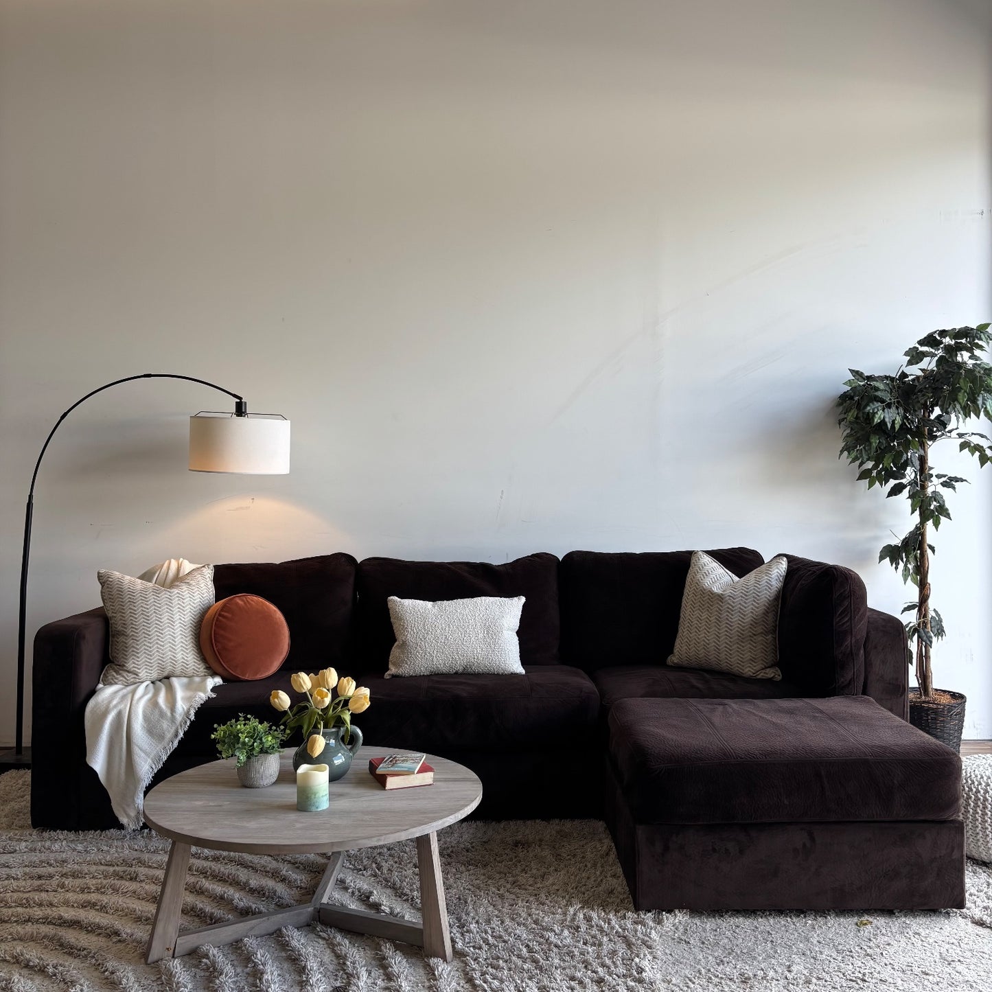 Lovesac 4-Piece Modular L-Sectional Couch in Brown