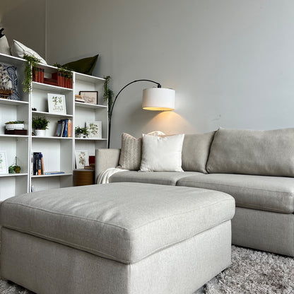 Bassett Beckham 6 Piece Modular Sectional in Cream Basketweave