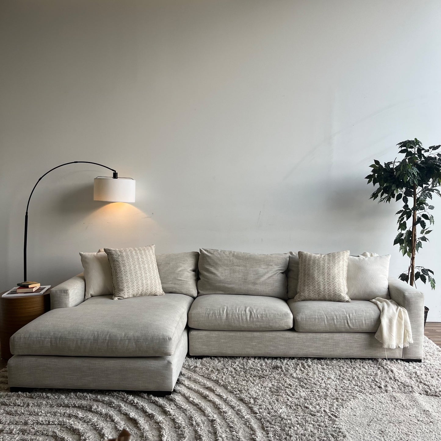 Room & Board Metro Left Facing Chaise Sectional in Light Gray