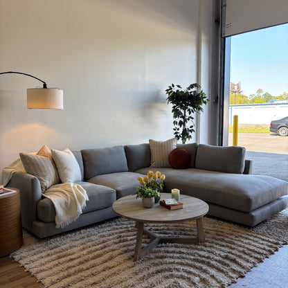 West Elm Haven 2pc Sectional Couch in Blue Gray