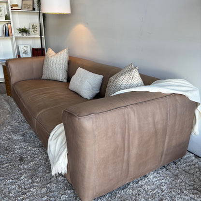 Leather Cigar Couch in Brown