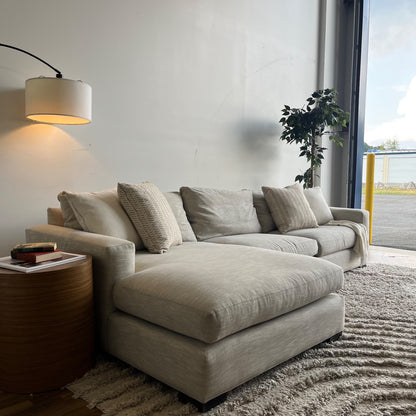 Room & Board Metro Left Facing Chaise Sectional in Light Gray