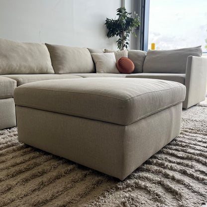 Bassett Beckham 6 Piece Modular Sectional in Cream Basketweave