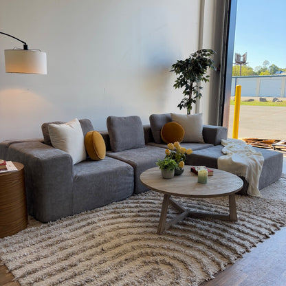 Puffer Couch 4pc in Gray