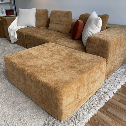 Puffer Couch Modular 4pc in Marigold