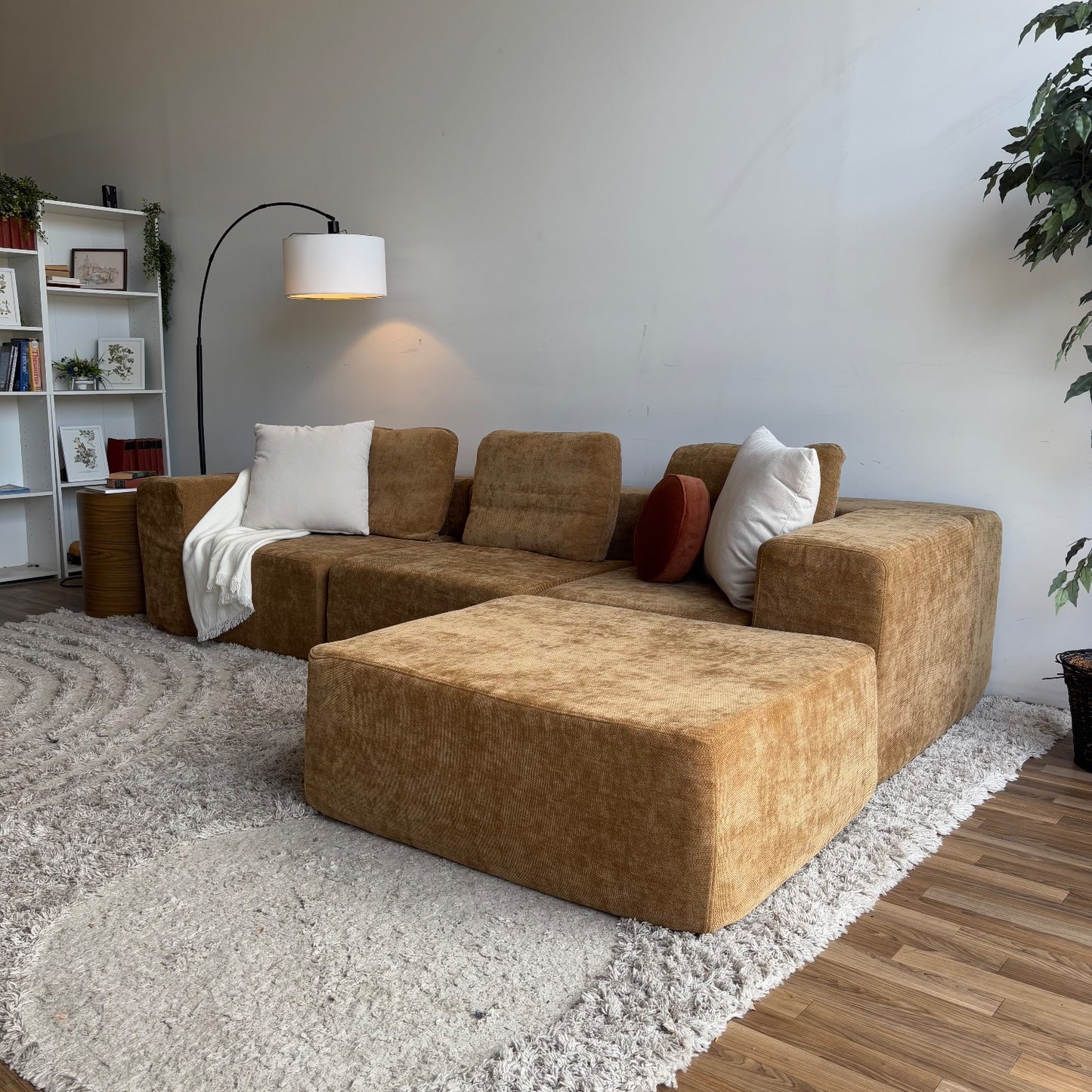 Puffer Couch Modular 4pc in Marigold