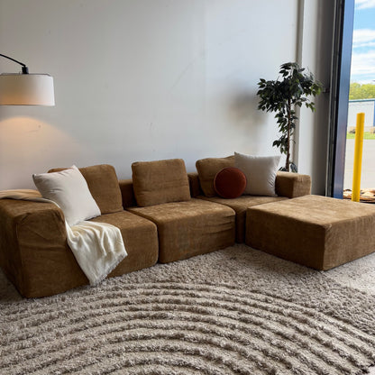 Puffer Couch Modular 4pc in Marigold