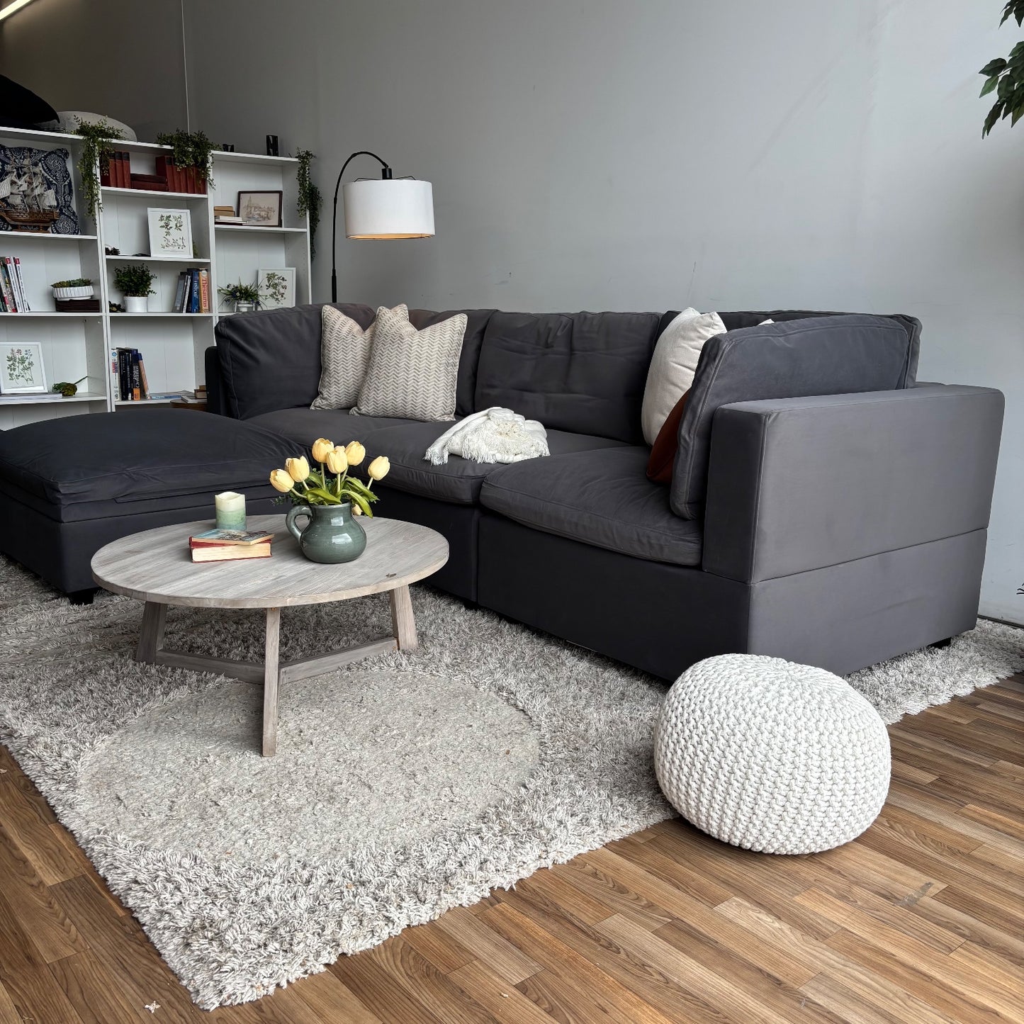 Albany Park Kova Modular 4 Pc sectional in Performance Velvet Onyx