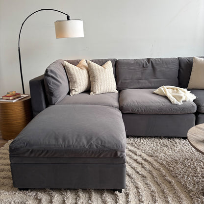 Albany Park Kova Modular 4 Pc sectional in Performance Velvet Onyx