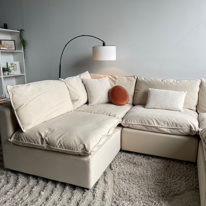 Albany Park Kova Modular 5 Pc Sectional Pillow top in Almond Performance Velvet 3cr 2al