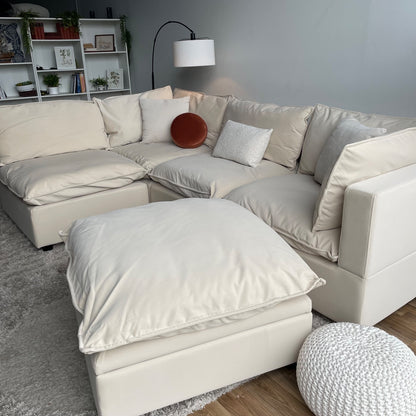 Albany Park Kova Modular 5 Pc Sectional Pillow top in Almond Performance Velvet 3cr 2al