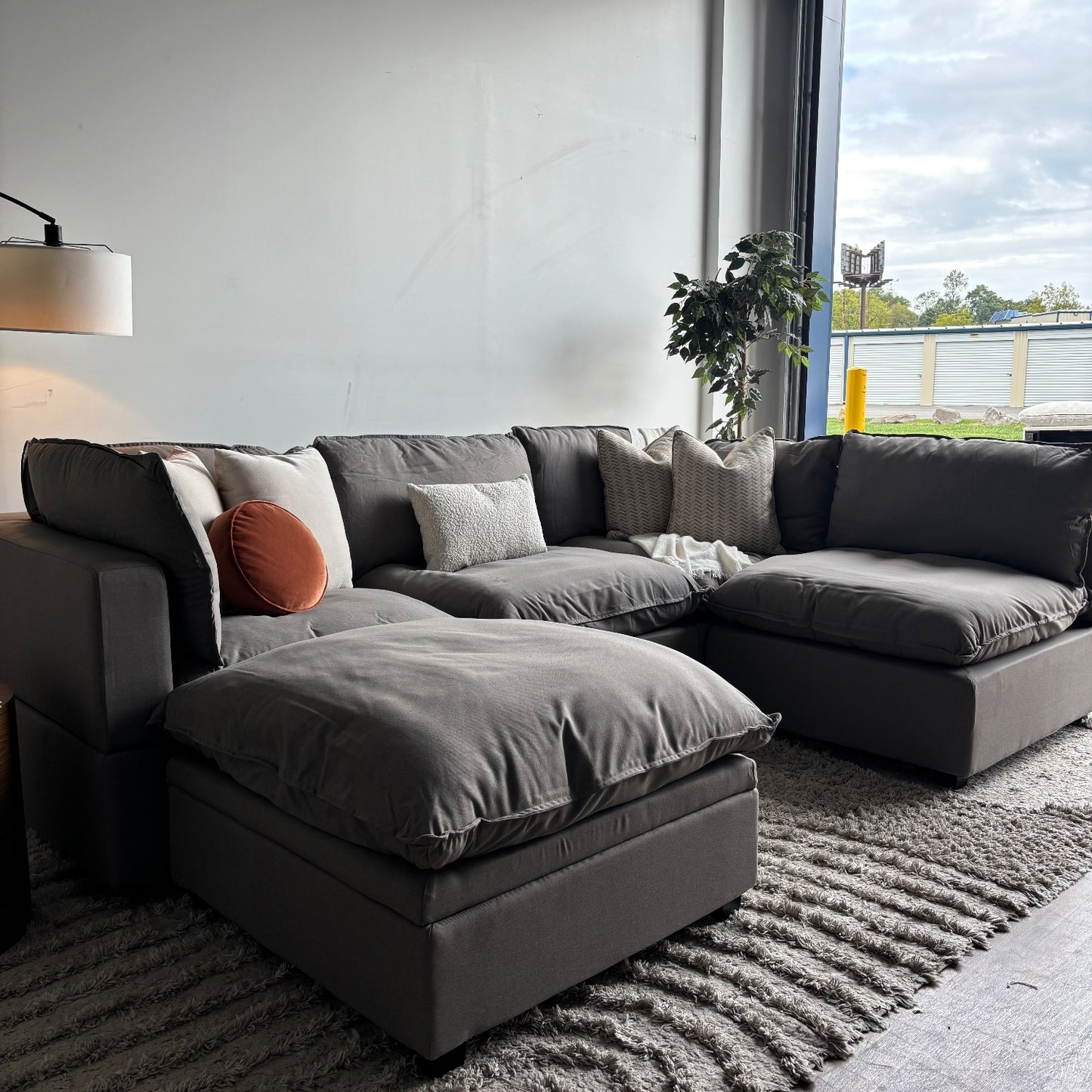 Albany Park Kova Modular 5 Pc Sectional in Clay Performance Linen