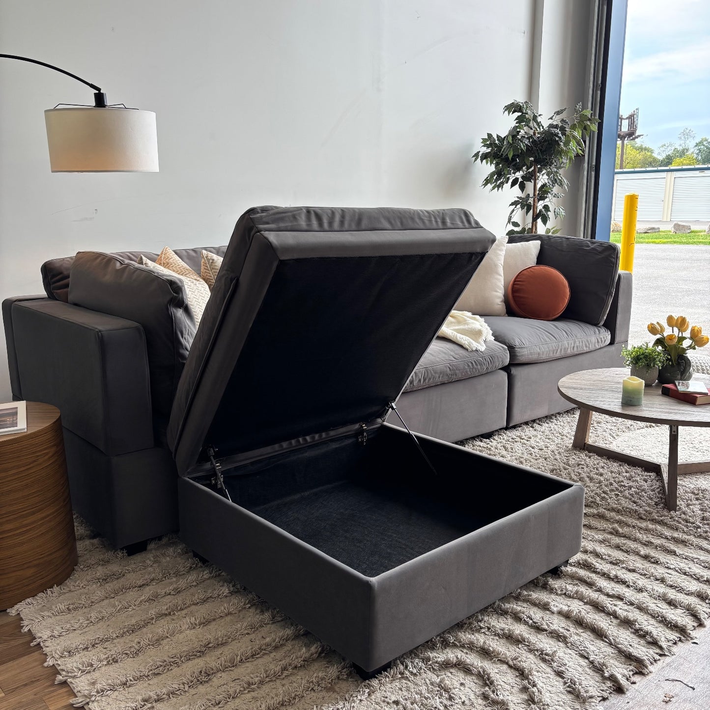 Albany Park Kova Modular 4 Pc sectional in Performance Velvet Onyx