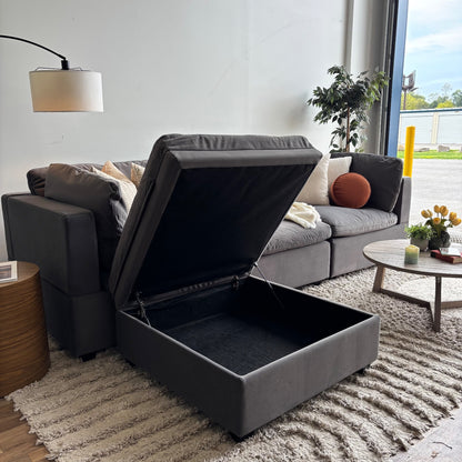 Albany Park Kova Modular 4 Pc sectional in Performance Velvet Onyx