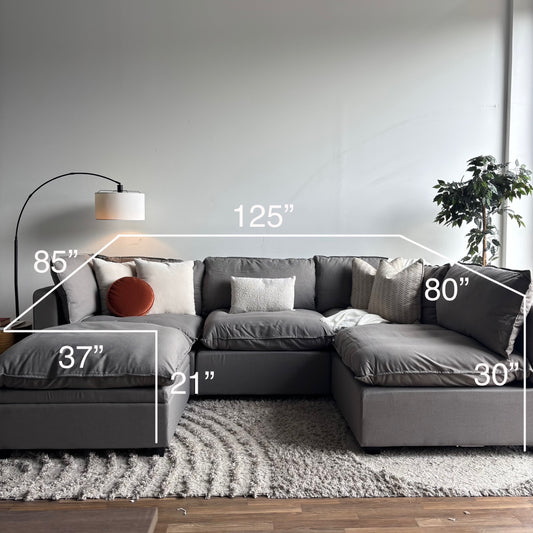 Albany Park Kova Modular 5 Pc Sectional in Clay Performance Linen