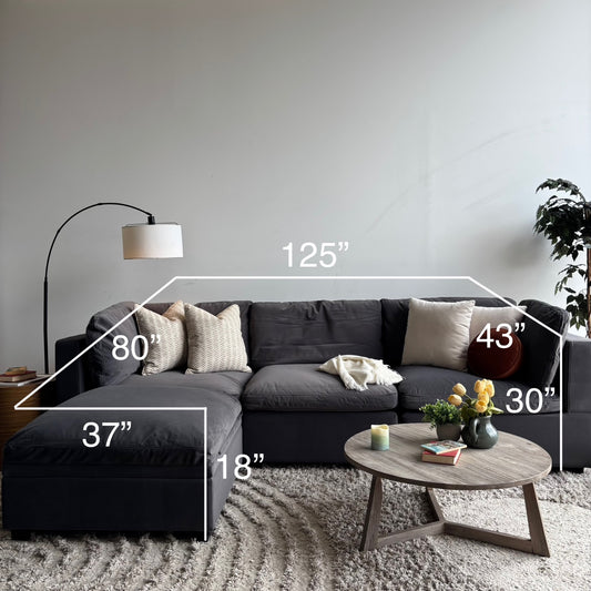 Albany Park Kova Modular 4 Pc sectional in Performance Velvet Onyx