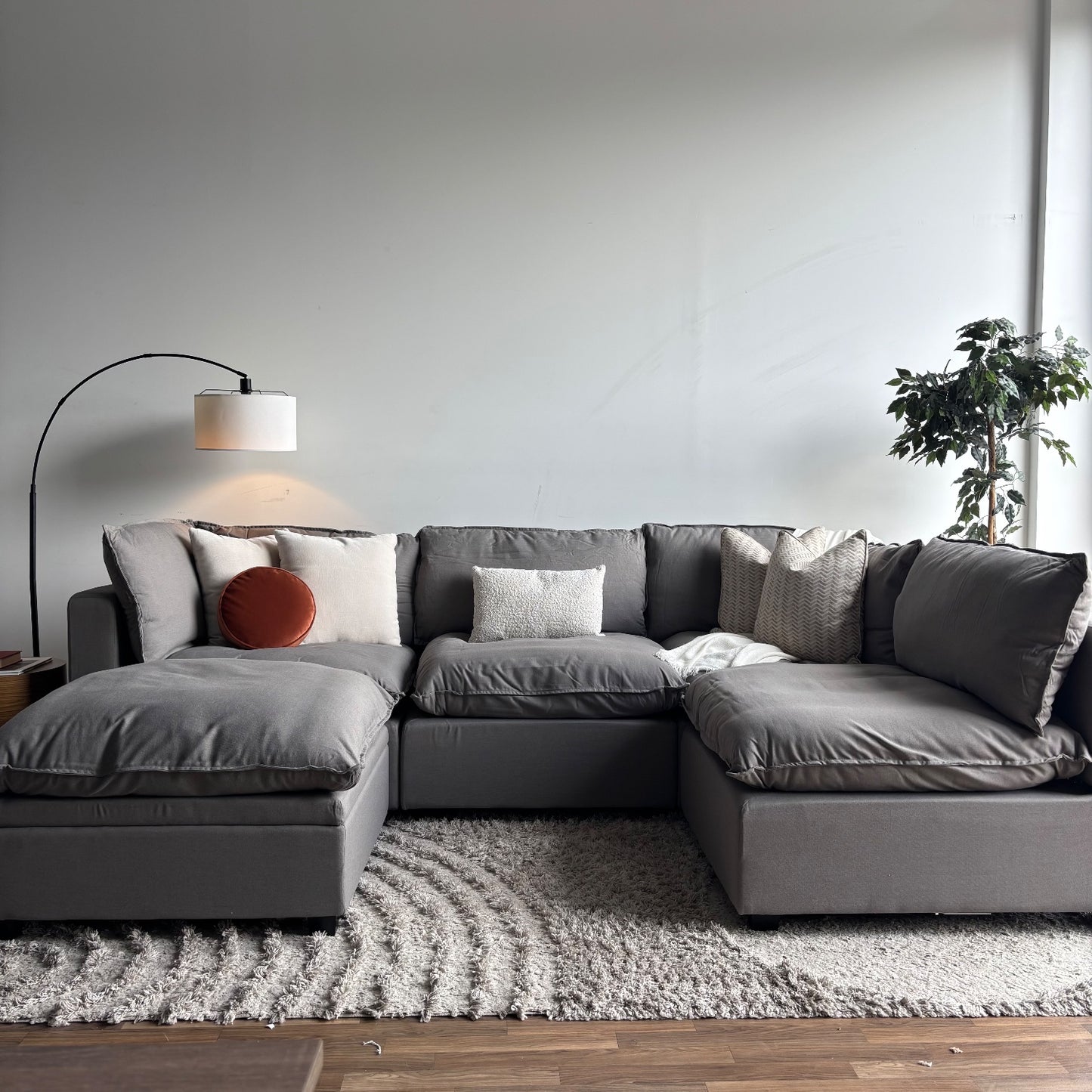 Albany Park Kova Modular 5 Pc Sectional in Clay Performance Linen