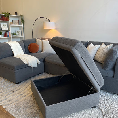 Albany Park Kova Modular 5 Pc Sectional in Licorice Performance Chenille