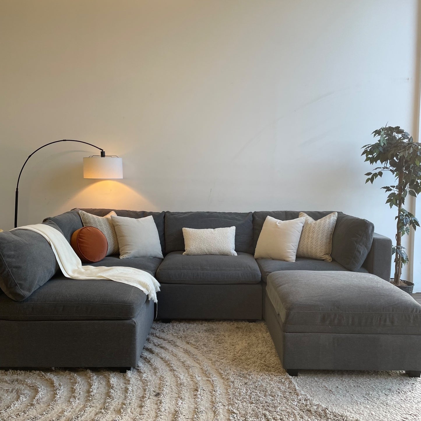 Albany Park Kova Modular 5 Pc Sectional in Licorice Performance Chenille